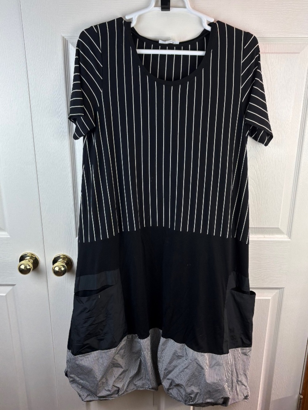 Luukaa Lila Striped Jersey Short Sleeve Viscose Dress